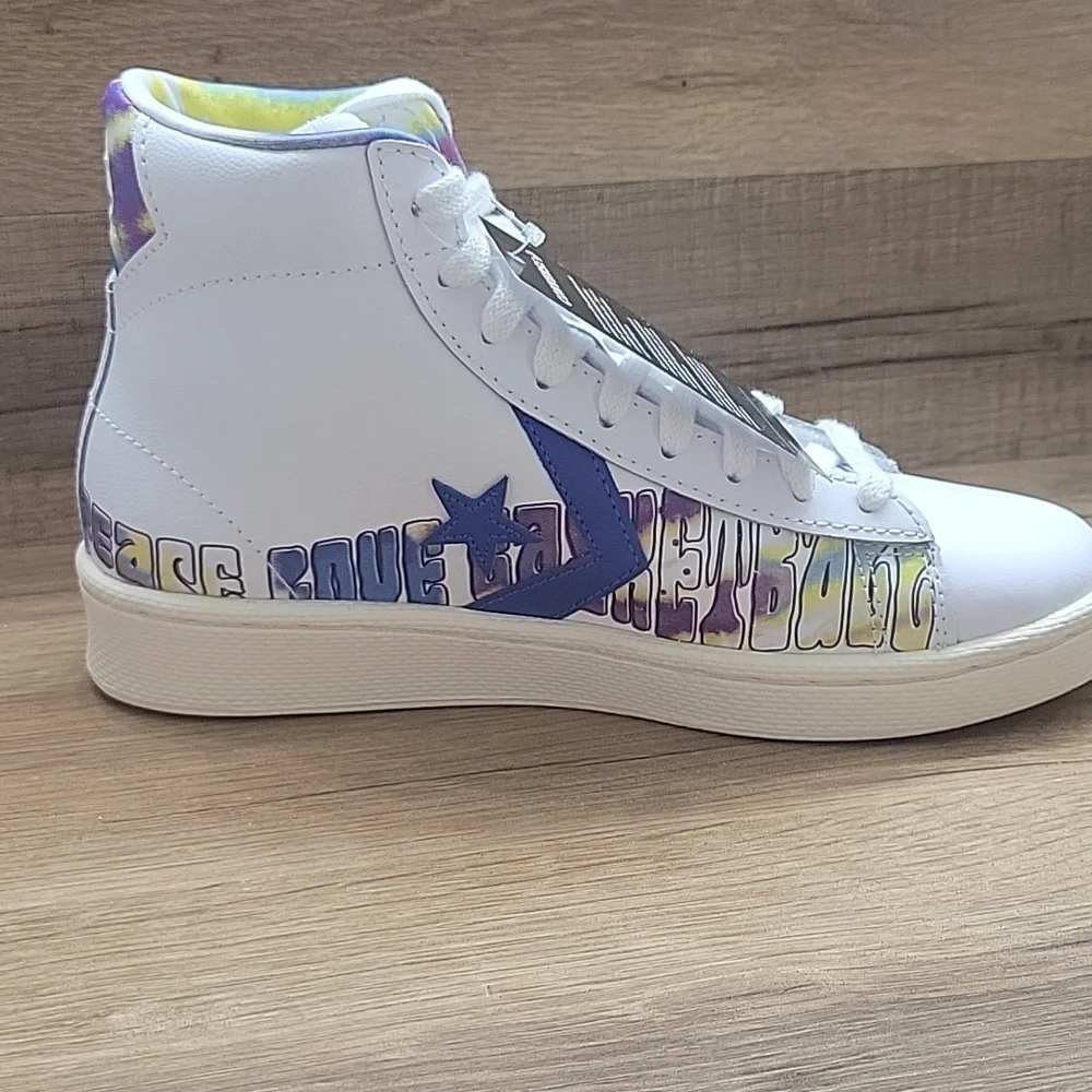 Converse Kids High-Top Sneakers - White with Blue Accents - Picture 7 of 14